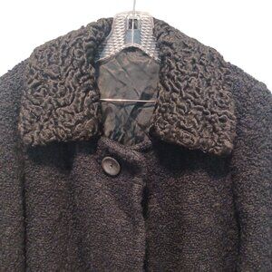 Faux Curly Lamb Jacket size XL - Lined - Vintage 4623